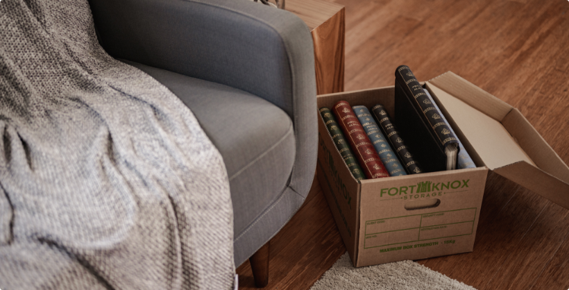 Fort Knox Storage box filled with books