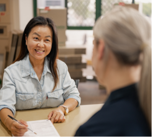 A person signing a document