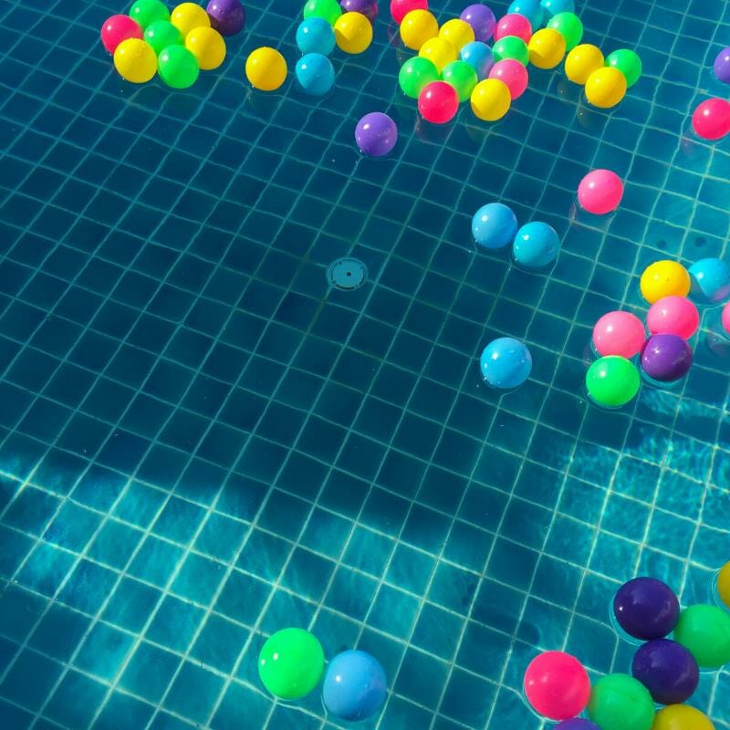 A pool filled with balls